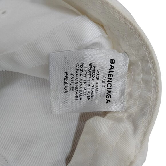 (S3) Authentic Balenciaga Cap White Cotton Luxury Vintage Designer Handbag - Picture 7 of 10